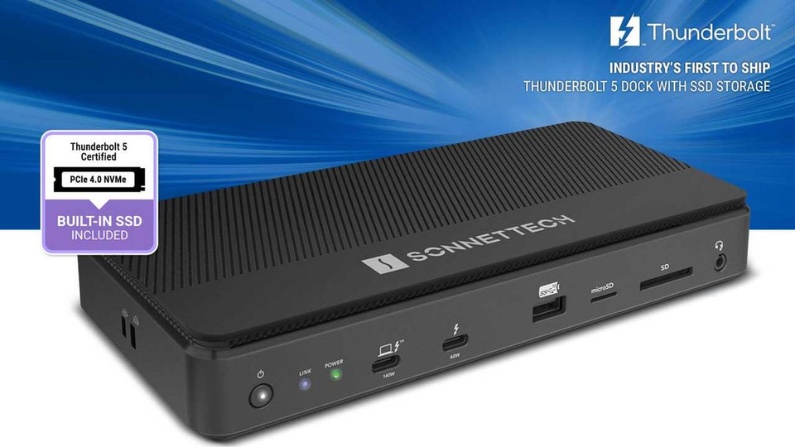 Sonnet Announces Thunderbolt 5 Dock with Integrated PCIe 4.0 NVMe SSD Storage