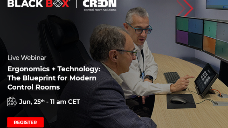 Black Box and CREON to Present Live Webinar: ‘Ergonomics + Technology: The Blueprint for Modern Control Rooms’